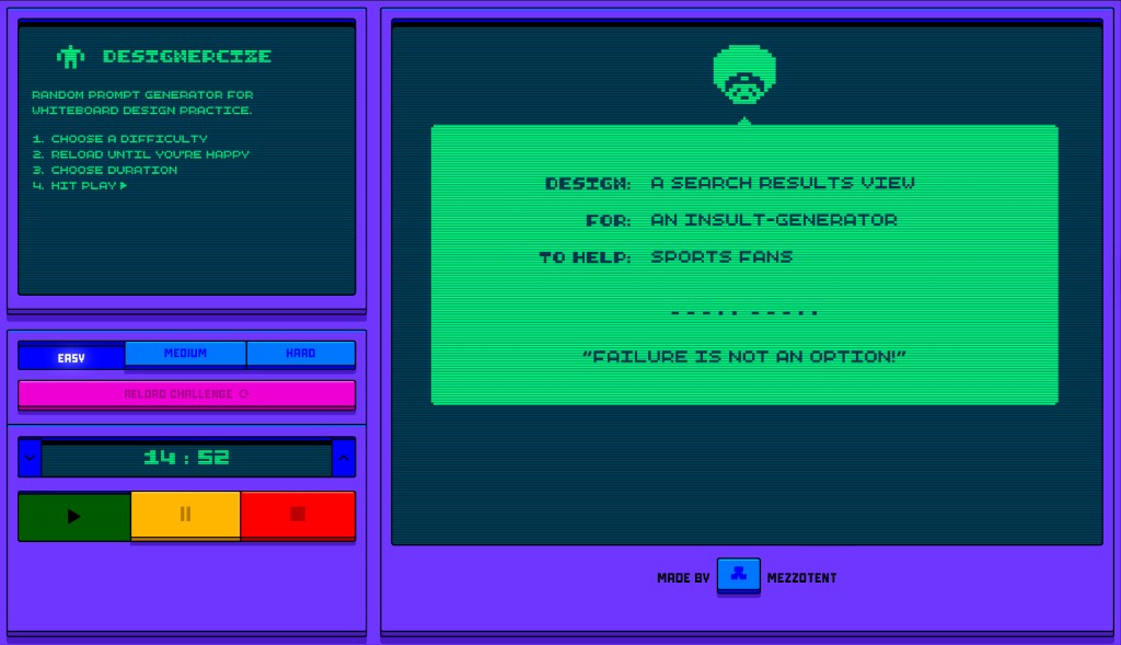 Designercize design prompt generator screenshot