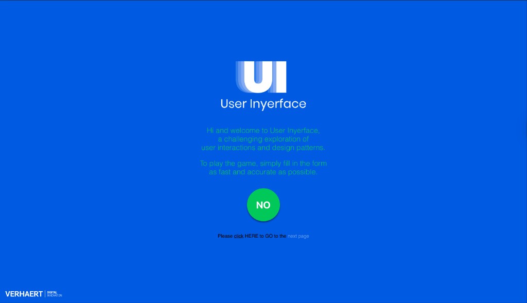 User Inyerface interaction design game screenshot