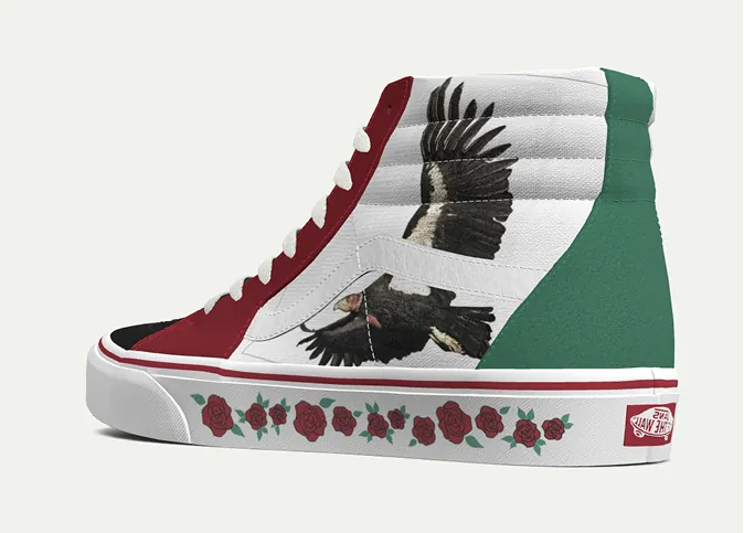 Custom Vans Sk8-Hi with California condor graphic