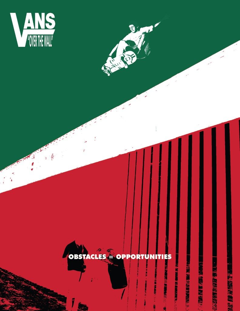 Obstacles equals Opportunities jumping poster