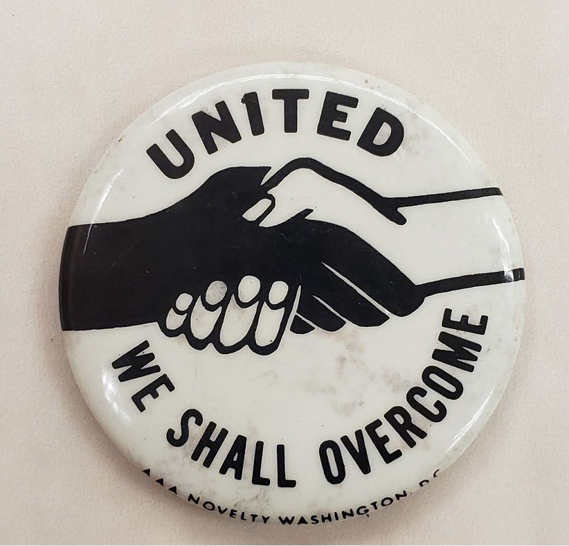 United We Shall Overcome handshake button
