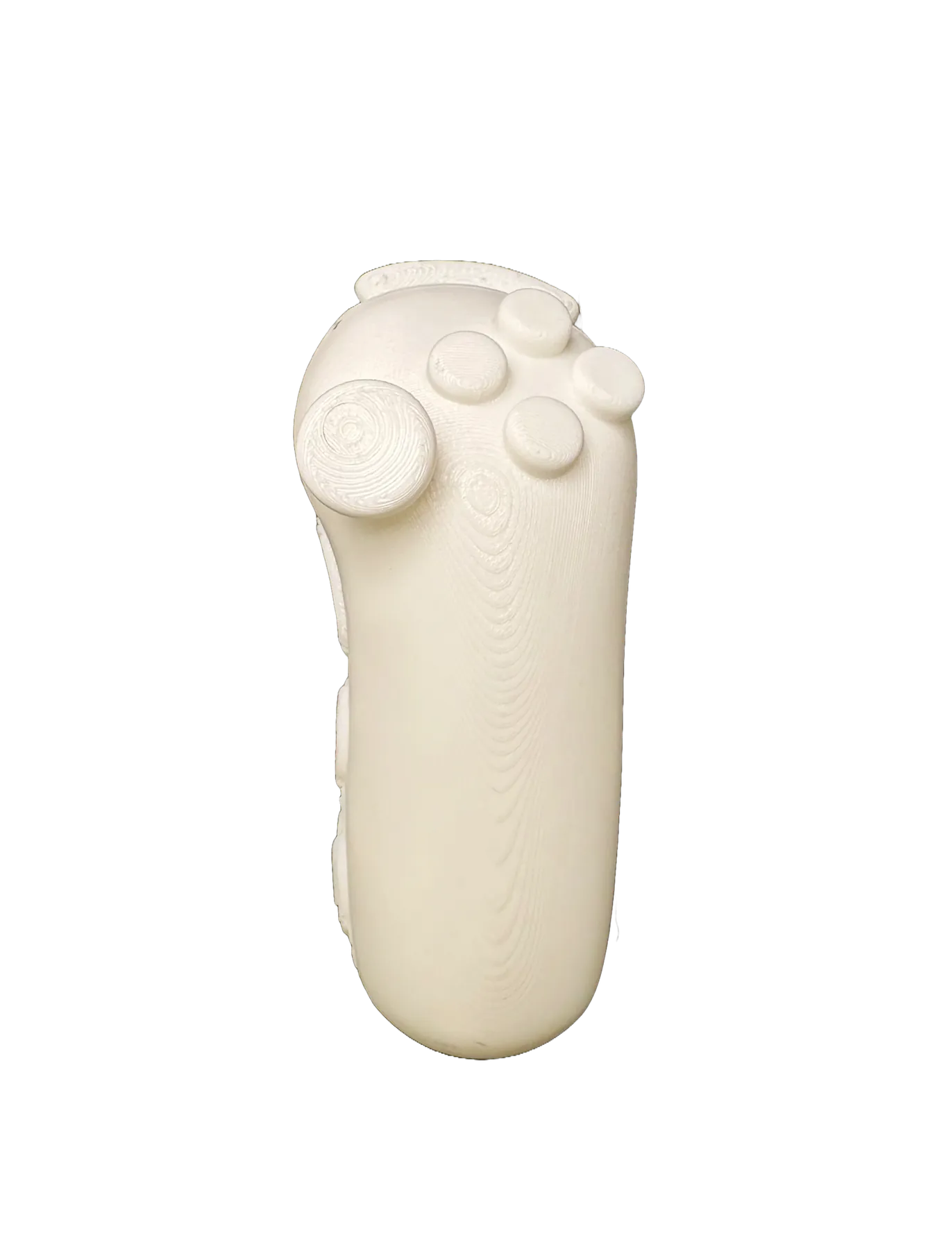 White one-handed form with clustered face buttons and stick
