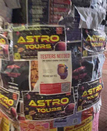 Recruitment flyer posted on a campus pillar among Astro Tours posters